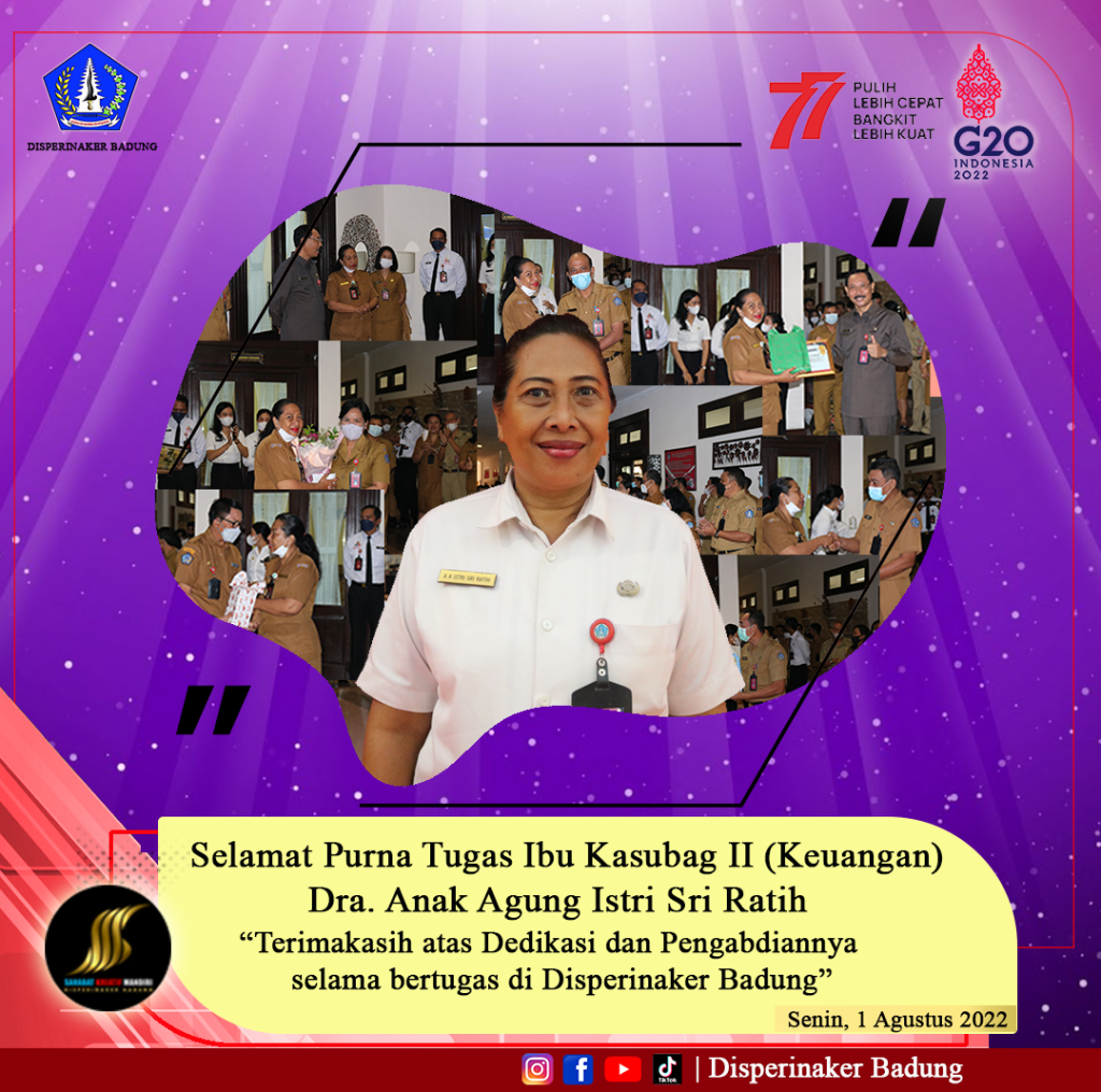Purna Tugas Kasubbag. Keuangan Disperinaker